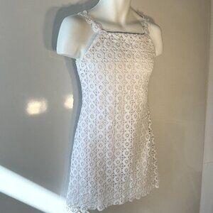 Habitual Girls SZ 16 White Crochet Dress Party Dressy Feminine Special Occasion
